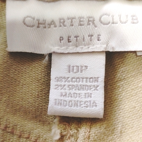 NWT Charter Club Petite Embellished 5 Pockets Khaki Denim Pants Jeans Size 10P - Picture 9 of 12